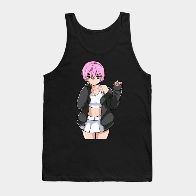 Cute Anime Girl Kawaii Waifu Senpai Japanese Tank Top by theperfectpresents